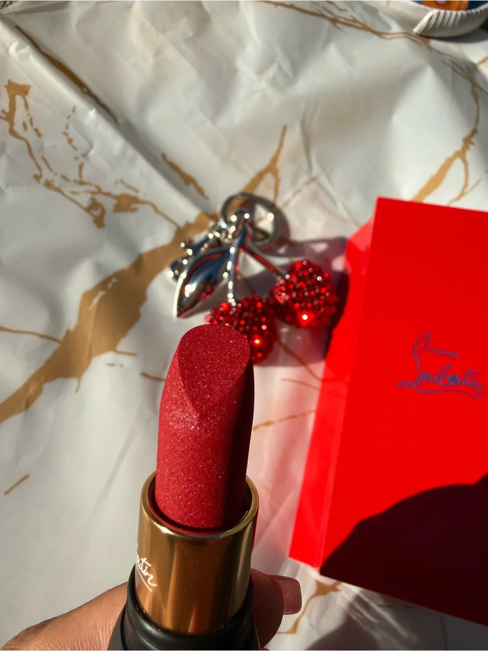 Christian Louboutin Red Shiny Lipstick Retail $120 Brand New in Box AMAZING